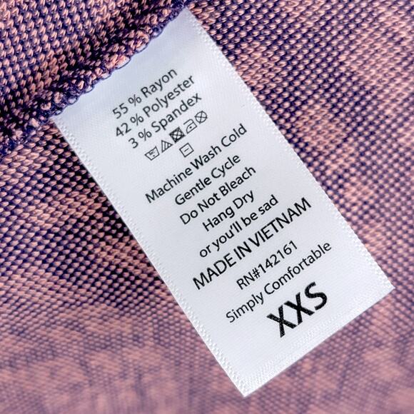 LuLaRoe Carly Dress XXS Wave Geo Purple Pink Jacquard High Low A-Line Swing - Picture 4 of 9